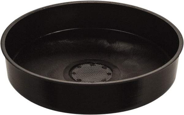 Funnel King - 4-3/8" High x 11-3/4" Diam, Polypropylene, Drum Funnel with Screen - 55 Gal Drum/Pail Capacity - Eagle Tool & Supply