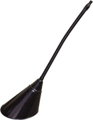 Funnel King - 2 Qt Capacity Galvanized Steel Funnel - 7" Mouth OD, 1/2" Tip OD, 17" Flexible Spout, Black - Eagle Tool & Supply