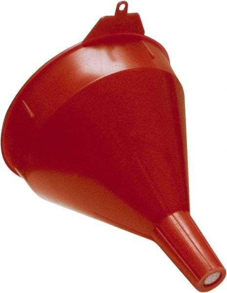 Funnel King - 2 Qt Capacity Polyethylene Funnel - 6-1/2" Mouth OD, 1-1/16" Tip OD, 2-3/8" Straight Spout, Red - Eagle Tool & Supply