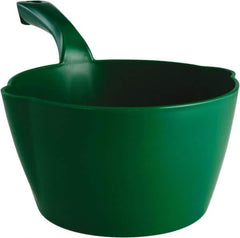 Remco - 64 oz Green Polypropylene Round Bottom Scoop - 8.3" Wide x 4-1/2" Deep Bowl, 5-1/2" Handle Length, 13" OAL - Eagle Tool & Supply