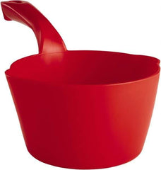 Remco - 32 oz Red Polypropylene Round Bottom Scoop - 6.8" Wide x 5.3" Deep Bowl, 5-1/2" Handle Length, 11.6" OAL - Eagle Tool & Supply