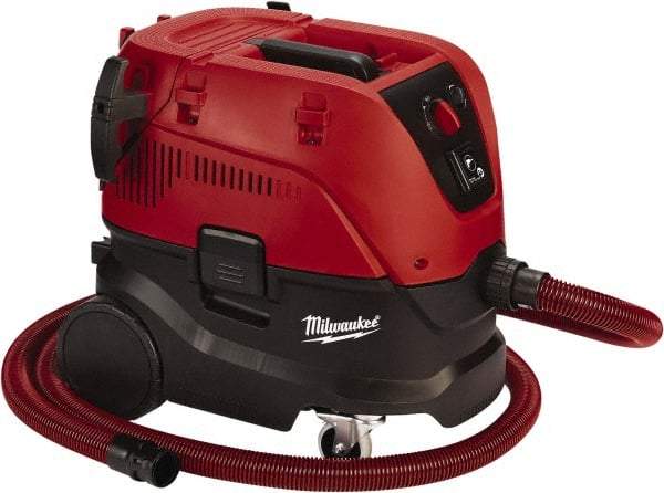 Milwaukee Tool - 8 Gal Plastic Tank, Electric Powered Wet/Dry Vacuum - 1.96 Peak hp, 120 Volt, 21 Amps, 13' Hose Fitting - Eagle Tool & Supply