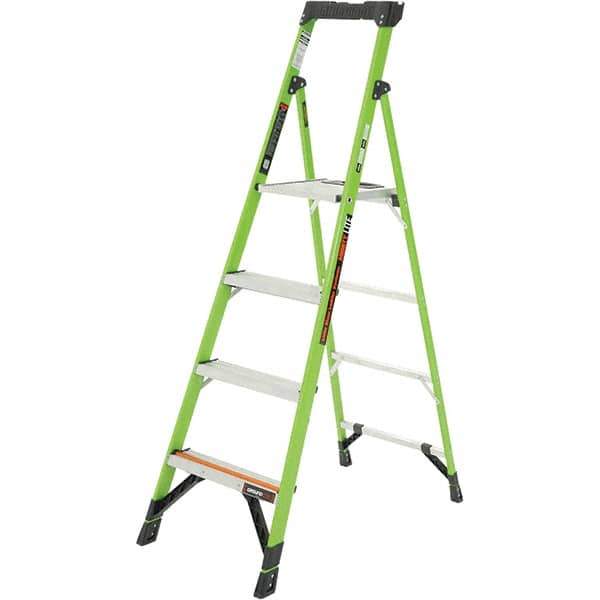 Little Giant Ladder - 4 Steps, 6' High, Type IAA Rating, Fiberglass Step Ladder - 375 Lb Capacity, 22" Base Width - Eagle Tool & Supply