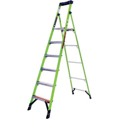 Little Giant Ladder - 6 Steps, 8' High, Type IAA Rating, Fiberglass Step Ladder - 375 Lb Capacity, 24" Base Width - Eagle Tool & Supply