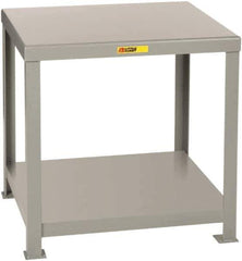 Little Giant - 30 Wide x 22" Deep x 36" High, 7 Gauge Steel Heavy-Duty Machine Table - Fixed Legs, Gray - Eagle Tool & Supply