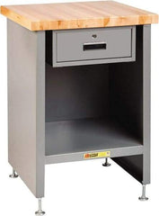 Little Giant - 24 Wide x 24" Deep x 34" High, Butcher Block Compact Work Center Cabinet - Fixed Legs With Adjustable Height Glides, Gray - Eagle Tool & Supply