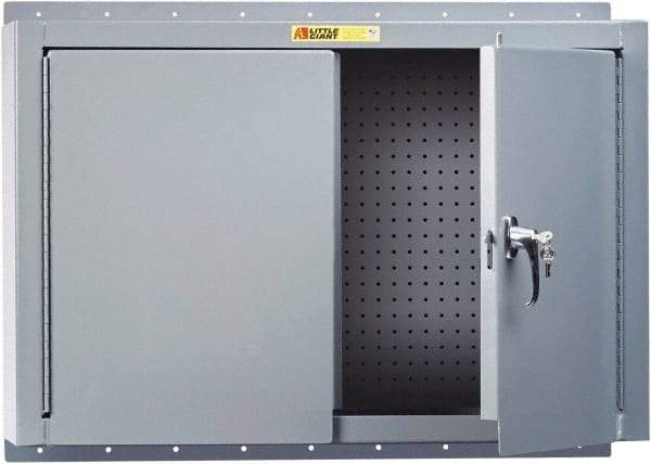 Little Giant - Wall Storage Cabinet - Steel, 48" Wide x 10" Deep x 24" High, Gray - Eagle Tool & Supply