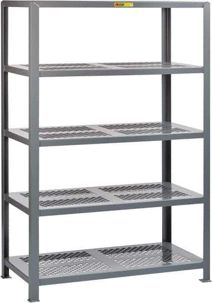 Little Giant - 5 Shelf Starter Open Steel Shelving - 7,500 Lb Capacity, 72" Wide x 72" High x 36" Deep, Gray - Eagle Tool & Supply