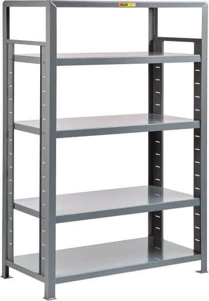 Little Giant - 5 Shelf Starter Open Steel Shelving - 7,500 Lb Capacity, 36" Wide x 72" High x 24" Deep, Gray - Eagle Tool & Supply
