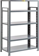Little Giant - 5 Shelf Starter Open Steel Shelving - 7,500 Lb Capacity, 48" Wide x 72" High x 24" Deep, Gray - Eagle Tool & Supply