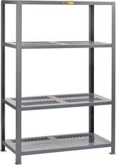 Little Giant - 4 Shelf Starter Open Steel Shelving - 6,000 Lb Capacity, 32" Wide x 72" High x 18" Deep, Gray - Eagle Tool & Supply