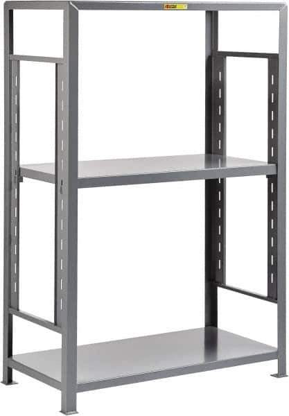 Little Giant - 3 Shelf Starter Open Steel Shelving - 4,500 Lb Capacity, 36" Wide x 72" High x 24" Deep, Gray - Eagle Tool & Supply