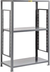 Little Giant - 3 Shelf Starter Open Steel Shelving - 4,500 Lb Capacity, 36" Wide x 72" High x 24" Deep, Gray - Eagle Tool & Supply