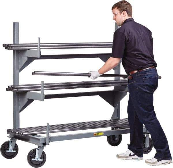 Little Giant - 5.09' High Single Sided Cantilever Rack - With Lip, 4,000 Lb Capacity, 60" Base Length, 19" Arm Length - Eagle Tool & Supply
