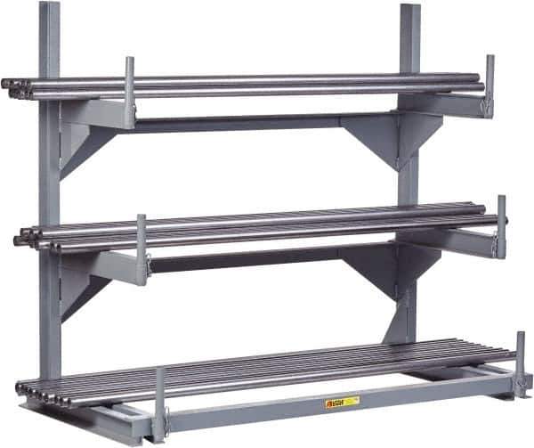 Little Giant - 4-1/4' High Single Sided Cantilever Rack - With Lip, 4,000 Lb Capacity, 48" Base Length, 13" Arm Length - Eagle Tool & Supply