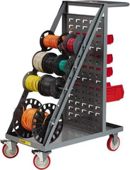 Little Giant - 600 Lb Capacity, 18" Wide x 32" Long x 46-1/4" High Wire Spool Cart - 1 Shelf, Steel, Polyurethane Casters - Eagle Tool & Supply