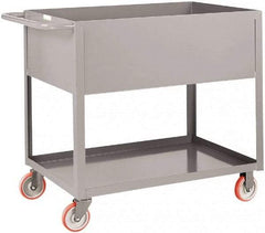 Little Giant - 1,200 Lb Capacity, 24" Wide x 54" Long x 35" High Deep Shelf Cart - 2 Shelf, Steel, Polyurethane Casters - Eagle Tool & Supply