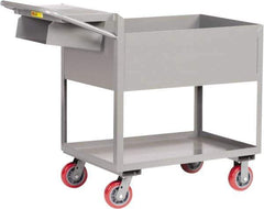 Little Giant - 3,600 Lb Capacity, 18" Wide x 46" Long x 41" High Deep Shelf Cart - 2 Shelf, Steel, Polyurethane Casters - Eagle Tool & Supply