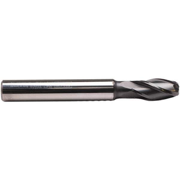 Emuge - 10mm, 4 Flute, Single End, Solid Carbide, 2mm Corner Radius End Mill - 80mm OAL, 30° Helix, Right Hand Flute, 21mm LOC, Right Hand Cut - Eagle Tool & Supply
