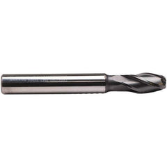 Emuge - 10mm, 4 Flute, Single End, Solid Carbide, 2mm Corner Radius End Mill - 80mm OAL, 30° Helix, Right Hand Flute, 21mm LOC, Right Hand Cut - Eagle Tool & Supply