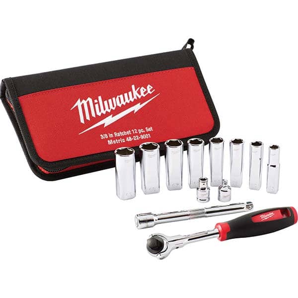 Milwaukee Tool - Socket Sets Measurement Type: Metric Drive Size: 3/8 - Eagle Tool & Supply