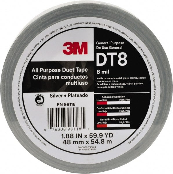 3M - 54.8m x 2" x 11 mil Black Polyethylene Film Duct Tape - Eagle Tool & Supply