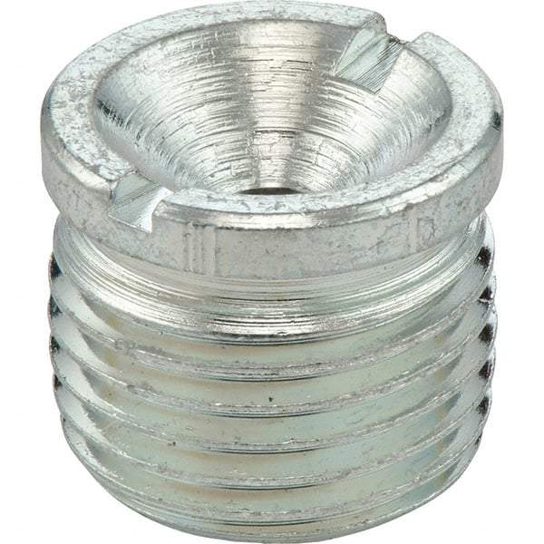 Umeta - Straight Head Angle, M6x1 Metric Steel Standard Grease Fitting - 7mm Hex, 24mm Overall Height, 6mm Shank Length, Zinc Plated Finish - Eagle Tool & Supply