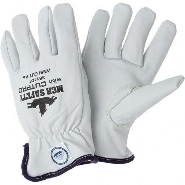 MCR Safety - Size XL, ANSI Cut Lvl A4, Puncture Lvl 3, Goatskin Leather Cut Resistant Gloves - Eagle Tool & Supply