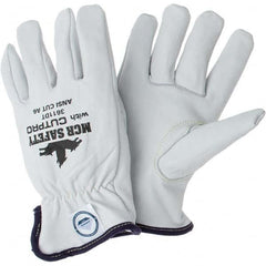 MCR Safety - Size XL, ANSI Cut Lvl A4, Puncture Lvl 3, Goatskin Leather Cut Resistant Gloves - Eagle Tool & Supply
