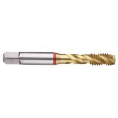 3/8-24 2B 3-Flute PM Cobalt Red Ring Semi-Bottoming 40 degree Spiral Flute Tap-TiN - Eagle Tool & Supply