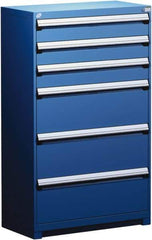 Rousseau Metal - 6 Drawer, Modular Storage Cabinet - Steel, 48" Wide x 27" Deep x 60" High, Avalanche Blue - Eagle Tool & Supply