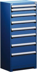 Rousseau Metal - 8 Drawer, Modular Storage Cabinet - Steel, 36" Wide x 24" Deep x 60" High, Avalanche Blue - Eagle Tool & Supply