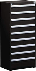 Rousseau Metal - 9 Drawer, Modular Storage Cabinet - Steel, 36" Wide x 18" Deep x 60" High, Black - Eagle Tool & Supply