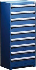 Rousseau Metal - 9 Drawer, Modular Storage Cabinet - Steel, 36" Wide x 18" Deep x 60" High, Avalanche Blue - Eagle Tool & Supply