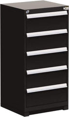 Rousseau Metal - 5 Drawer, Modular Storage Cabinet - Steel, 30" Wide x 27" Deep x 46" High, Black - Eagle Tool & Supply