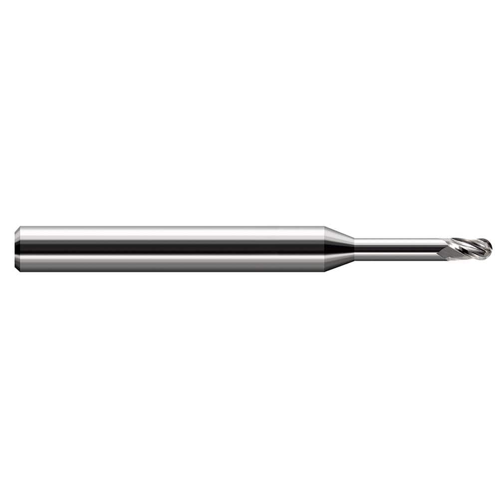 Harvey Tool - Ball End Mills; Mill Diameter (Decimal Inch): 0.0400 ; Number of Flutes: 3 ; Length of Cut (Decimal Inch): 0.0600 ; Material: Solid Carbide ; Overall Length (Inch): 2-1/2 ; Overall Length (Decimal Inch): 2.50000 - Exact Industrial Supply