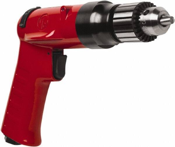 Chicago Pneumatic - 3/8" Reversible Keyed Chuck - Pistol Grip Handle, 4,000 RPM, 32 LPS, 0.5 hp - Eagle Tool & Supply