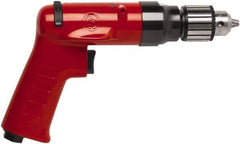 Chicago Pneumatic - 3/8" Reversible Keyed Chuck - Pistol Grip Handle, 2,600 RPM, 32 LPS, 0.5 hp - Eagle Tool & Supply