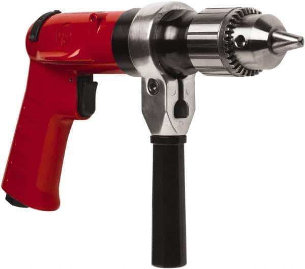 Chicago Pneumatic - 1/2" Reversible Keyed Chuck - Pistol Grip Handle, 500 RPM, 32 LPS, 0.5 hp - Eagle Tool & Supply