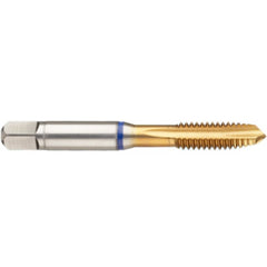 ‎1/4-20 3 Flute 3B Cobalt Spiral Point Plug Blue Ring Tap-TiN - Eagle Tool & Supply