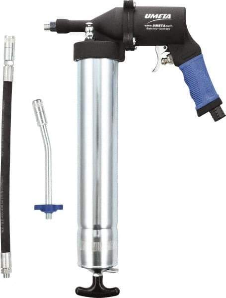 Umeta - Flexible & Rigid Air-Operated Grease Gun - 16 oz Capacity, 1/8 Thread Outlet, Cartridge & Suction Fill - Eagle Tool & Supply