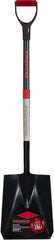 Razor-Back - 11-5/8" High x 9-3/8" Wide Square Steel Shovel - 30" Long Fiberglass D-Grip Handle, Turned - Eagle Tool & Supply