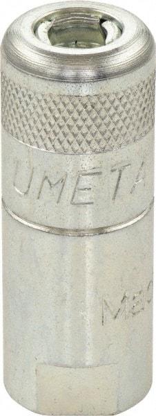 Umeta - 1-1/2" Long, 1/8 Thread, Zinc Plated Steel Grease Gun Coupler - NPT (F) Thread - Eagle Tool & Supply