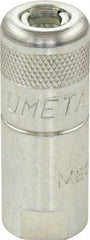 Umeta - 1-1/2" Long, 1/8 Thread, Zinc Plated Steel Grease Gun Coupler - NPT (F) Thread - Eagle Tool & Supply