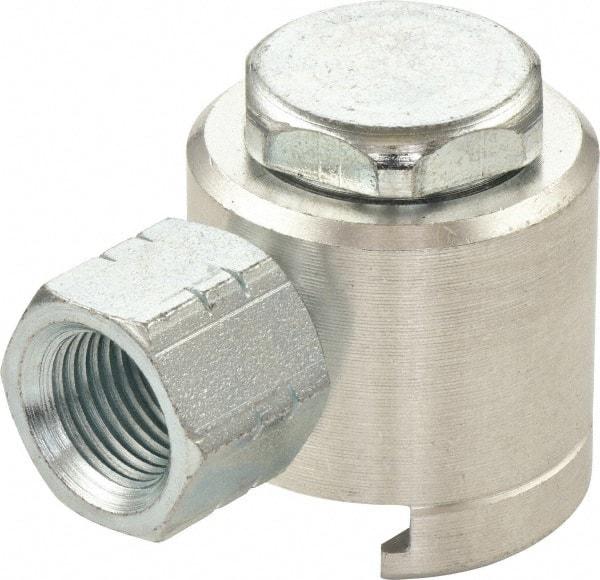 Umeta - 1" Long, 1/8 Thread, Aluminum Grease Gun Button-Head Coupler - NPT (F) Thread - Eagle Tool & Supply