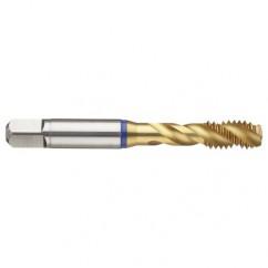 5-40 3B 3-Flute Cobalt Blue Ring Semi-Bottoming 40 degree Spiral Flute Tap-TiN - Eagle Tool & Supply