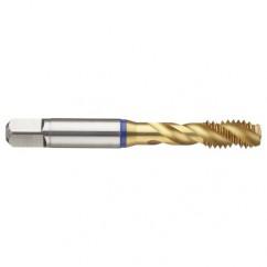 3/4-10 3B 4-Flute Cobalt Blue Ring Semi-Bottoming 40 degree Spiral Flute Tap-TiN - Eagle Tool & Supply