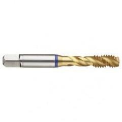 3/8-16 3B 3-Flute Cobalt Blue Ring Semi-Bottoming 40 degree Spiral Flute Tap-TiN - Eagle Tool & Supply