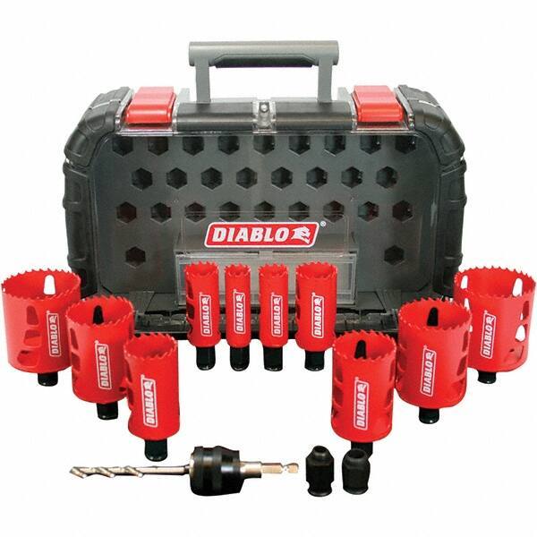 Freud - Hole Saw Kits Minimum Saw Diameter (Inch): 7/8 Maximum Saw Diameter (Inch): 2-9/16 - Eagle Tool & Supply