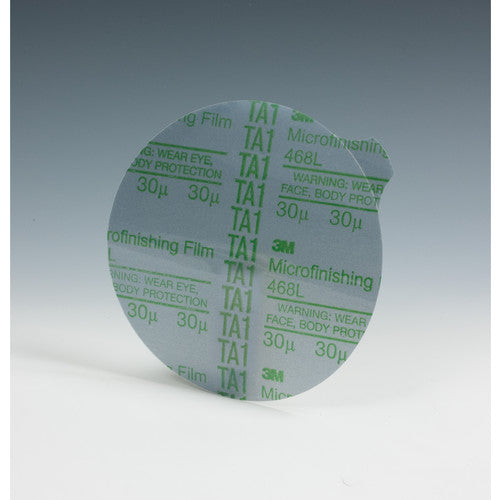 3M Microfinishing Film Disc 468L 15 Mic Type E 12″ x NH Die 1200B Unbacksized - Exact Industrial Supply